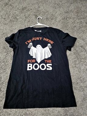 Mission Ridge I'm Just Here for the Boos Halloween T-Shirt Black & White Large
